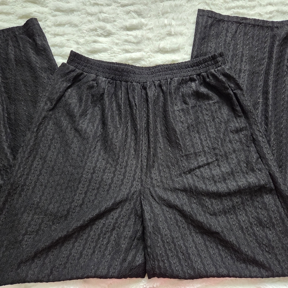 Cider Textured Black Pants